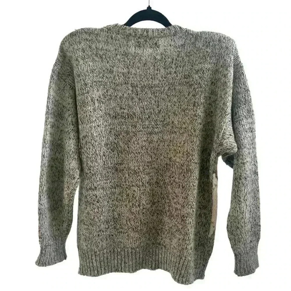 SEARS Vintage 1980's Argyle Cream Beige Tweed Knit Sweater Women's Size Medium - Picture 6 of 6